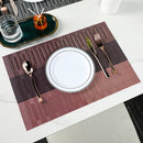 Axyaa Red Vinyl Woven Placemats - Set of 10 - Non Slip Heat-Resistant Table Mats