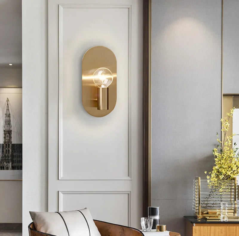Gold Bedroom Wall Lamp, Modern Sconce Fixtures by Axyaa: Elegant Indoor Lighting for Home Decor