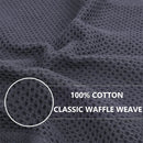 Axyaa Cotton Kitchen Towel Set - Absorbent Waffle Weave Stripe Dishcloths