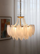 Axyaa French Feather Pendant Chandelier for Luxury Glass Home Decor