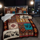 Axyaa Tribal Deer Wolf Bedding Set: Soft Breathable Duvet Cover + 2 Pillowcase, Home & Dorm Decor