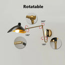 Axyaa Rotatable Metal Indoor Wall Sconce Lights, Retro Industrial Style LED Lustres
