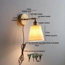 Axyaa Ceramic LED Wall Lamp Kids Bedroom Gold Brass Arm Rotate Stair Light