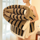 Axyaa Geometric Striped Fleece Blanket | Soft Plush Winter Throw Blanket