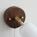 Axyaa LED Wall Light Fixture White Glass Wood Rotate Indoor Up Down Lamp
