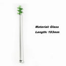 Axyaa Cactus Glass Stir Stick: Colorful, Long Handle for Cocktails, Juice, Coffee