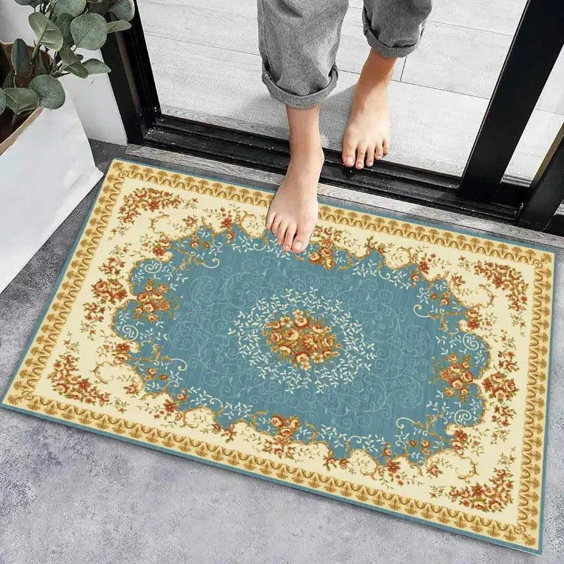 Axyaa Geometric Print Non-Slip Kitchen Rug: Bohemian Ethnic Style, Modern Design