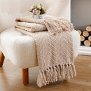 Axyaa Knitted Throw Blanket for Couch - Soft & Thick Decorative Sofa Blanket
