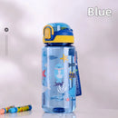 Axyaa Dinosaur Kids Water Bottle - Leakproof 600ml Sippy Cup with Silicone Straw