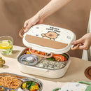 Axyaa Kids Stainless Steel Lunch Box Set with Cutlery & Carry Bag