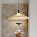 Axyaa Fabric Hanging Chandelier Light Fixture, Simple Cloth Pendant for Bedroom & Dining Room.