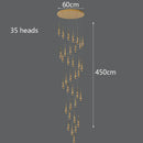 Axyaa Crystal Chandelier: Modern Luxury Stair & Living Room Lighting