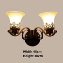 Axyaa Iron Glass Wall Lamp - Minimalist Retro American Style Lighting