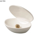 Axya White Ceramic Dinner Plate: Creative Molecular Cuisine Tableware