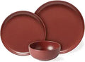 Axyaa Pacifica Collection Stoneware 12-Piece Place Setting, Salt White, Service for 4