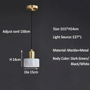 Axyaa Modern Marble Pendant Chandelier for Dining Room, Bedroom, Hotel, Bar