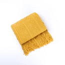 Axyaa Knitted Throw Blankets: Cozy Chunky Textured Vintage Gift, Tassel Trim