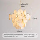 Axyaa Marble Chandelier: Faux Alabaster Ceiling Lamp for Living Room, Dining Room, Bedroom