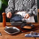 Axyaa Ceramic Square Dinner Plate Set - High Value Western Food Baking Handle