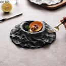 Axyaa Ceramic Stone Pattern Dessert Plate Set
