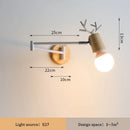 Axyaa Long Arm LED Wall Lamp: Solid Wood Sconce for Home Indoor Lighting