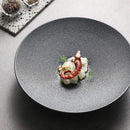 Axyaa Matte Black Western Food Plate Pasta Noodles Bowl Shallow Dish Set