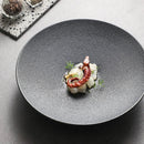 Axyaa Matte Black Western Food Plate Pasta Salad Noodles Bowl Shallow Bowl