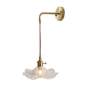 Axyaa Lotus Glass Wall Sconce Brass Bedside Lamp for Bedroom Dining Room