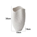 Axyaa 36cm White French Relief Vase - Elegant Home Decor for Living Room & Foyer