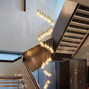 Axyaa Crystal Chandelier Stair Pendant Lamp Modern Living Room Interior Lighting
