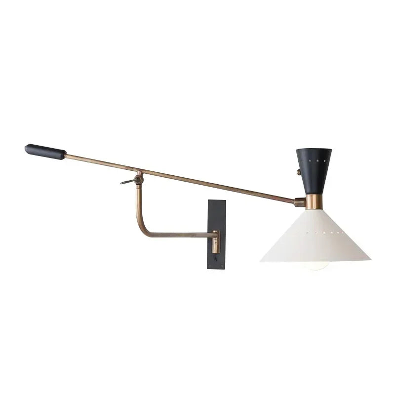 Axyaa Nordic Long Arm Wall Sconce with Adjustable Reading Lamp