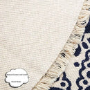 Axyaa Nordic Style Cotton Linen Round Carpets Boho Retro Handmade Floor Mats