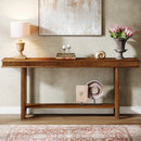 Axyaa 2-Tier Extra Long Wood Console Table, Narrow Sofa Entryway Table with Storage