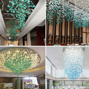 Axyaa Luxury Glass Stone LED Chandelier for Living Room, Modern Pendant Light