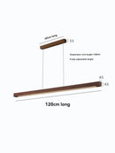 Axyaa Modern Walnut Wood Bar Pendant Lights - Adjustable Height Hanging Light