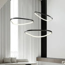 Axyaa Modern Black LED Pendant Light for Bedroom, Living Room, and Study