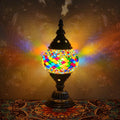 Axyaa Turkish Mosaic Table Lamp: Handcrafted Vintage Art Deco Bedside Light