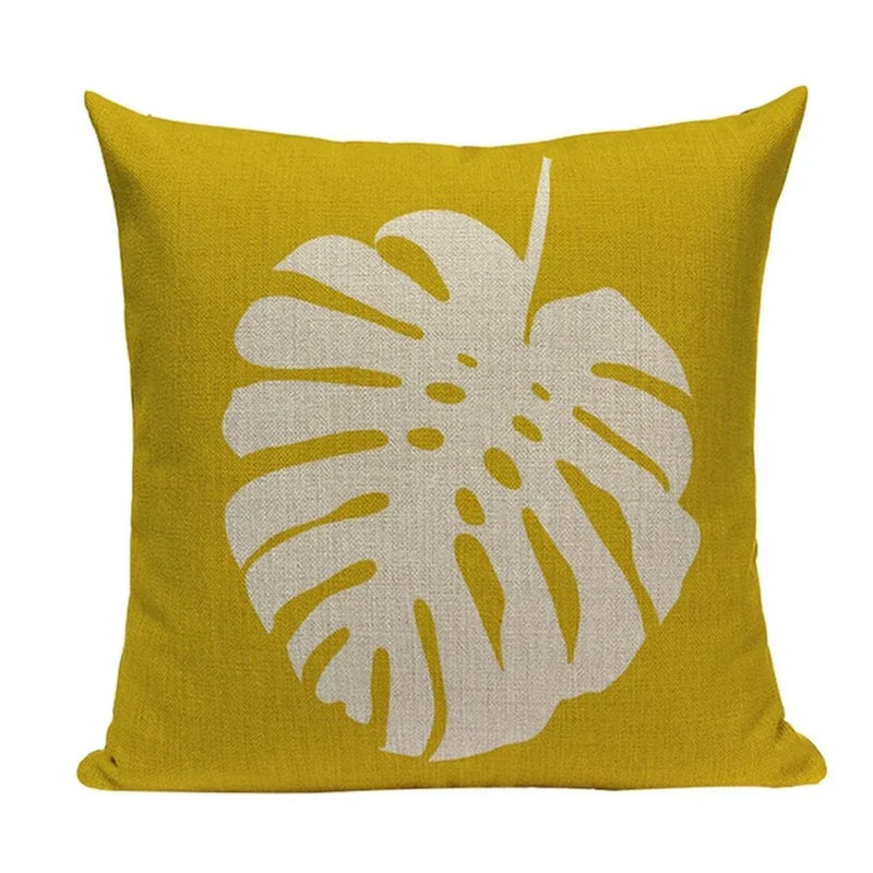 Axyaa Yellow Geometric Linen Pillow Case 45*45cm