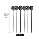 Axyaa 6pcs Stainless Steel Ice Cream Spoons Set for Bars Kitchen