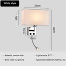 Axyaa European Indoor LED Wall Lamp Living Room Bedroom Modern Fabric Wall Sconce
