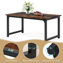 Axyaa Industrial Dining Table for 6-8, 63"x31.5", Rectangular Kitchen Dinner Table