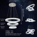 Axyaa Crystal Luxury LED Chandelier Pendant for Living Room Dining Kitchen