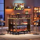 Axyaa Mini Liquor Bar Cabinet & Table for Home Décor & Entertainment