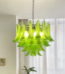 Axyaa Glass Petal Chandelier: Modern Luxury Pendant for Dining Living Bedroom