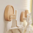 Axyaa Walnut Coat Rack Hooks: Stylish Black Wall Hangers for Keys, Clothes, Towels & Robes