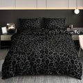 Axyaa Dark Leopard Print Duvet Cover Set (3 Pieces)