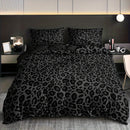 Axyaa Dark Leopard Print Duvet Cover Set (3 Pieces)