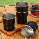 Axyaa Stainless Steel Crimped Mug: Portable Frosted Water Cup