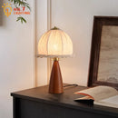 Axyaa Gold Lustre Wood Table Lamp LED for Bedroom Living Room Bar