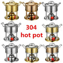 Axya 304 Stainless Steel One Pot Gas Stove Hot Pot - Portable Mini Commercial Outdoor Dual Hotpot